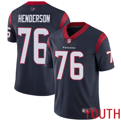 Houston Texans Limited Navy Blue Youth Seantrel Henderson Home Jersey NFL Football #76 Vapor Untouchable